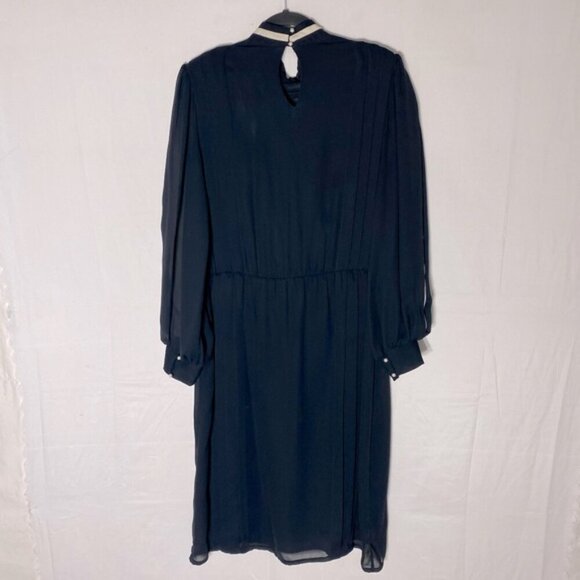 Vintage Joyce Palmer Black Long Sleeve Mock Neck Sheer Midi Dress XL - Picture 15 of 16
